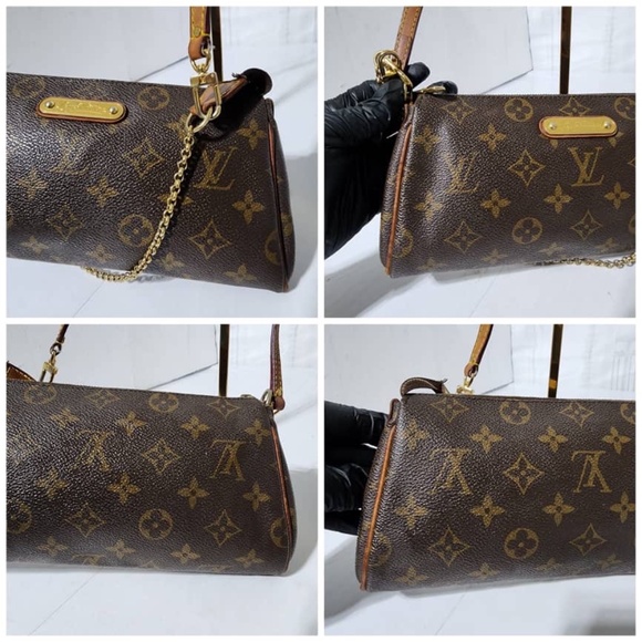 Authentic LOUIS VUITTON Monogram Eva Clutch/Crossbody Bag Brown - Picture 14 of 16